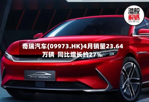 奇瑞汽车(09973.HK)4月销量23.64万辆  同比增长约27%