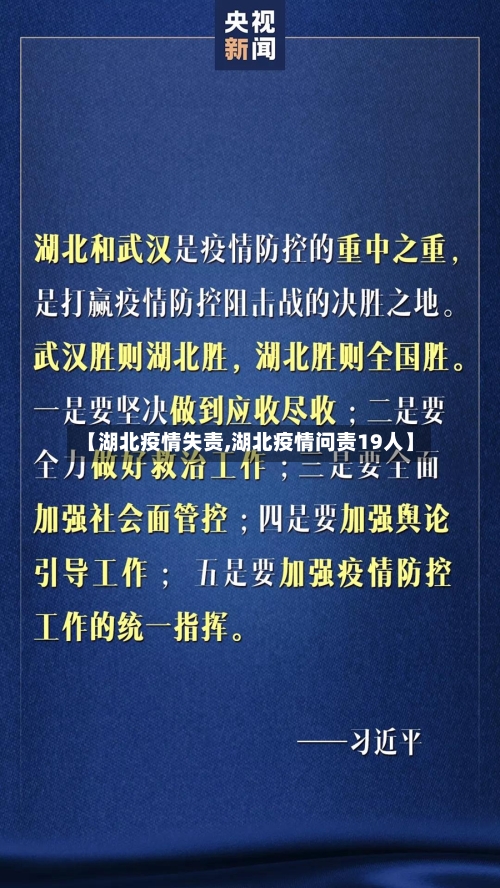 【湖北疫情失责,湖北疫情问责19人】